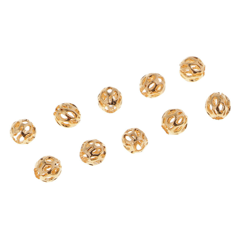 10pc 3.5mm Hollow Ball Flower Beads Charms Filigree Spacer Beads DIY Jewelry