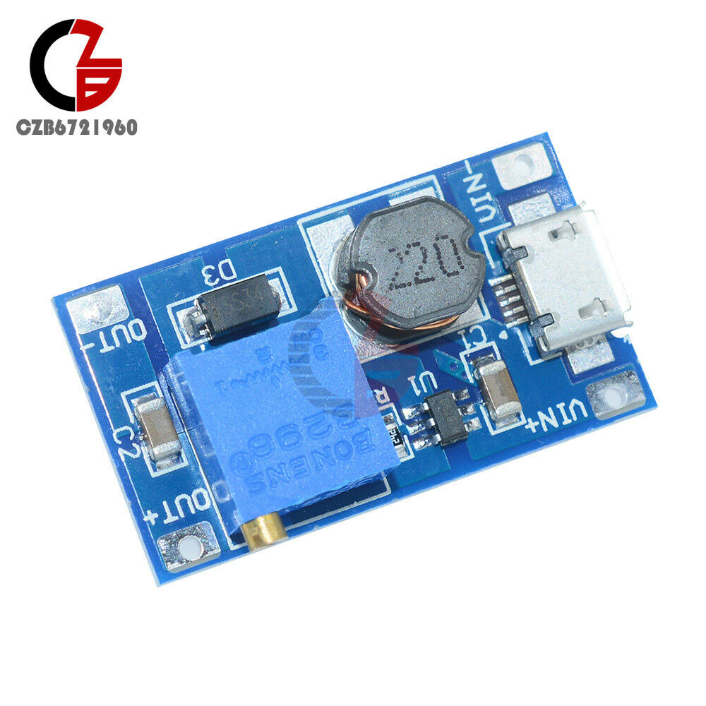 DC-DC 2A Booster Board Step up MT3608 USB Module 2~24V to 5~28V Replace XL6009