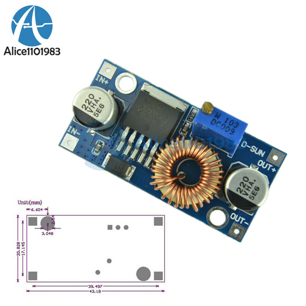 2PCS DC-DC Step Down Adjustable Power Supply Module Lithium Charger board 5A