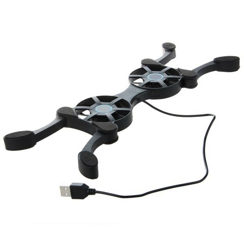 USB 2.0 External Laptop Cooler Pad ebook Cooler 2 Fan Black O2B8B8