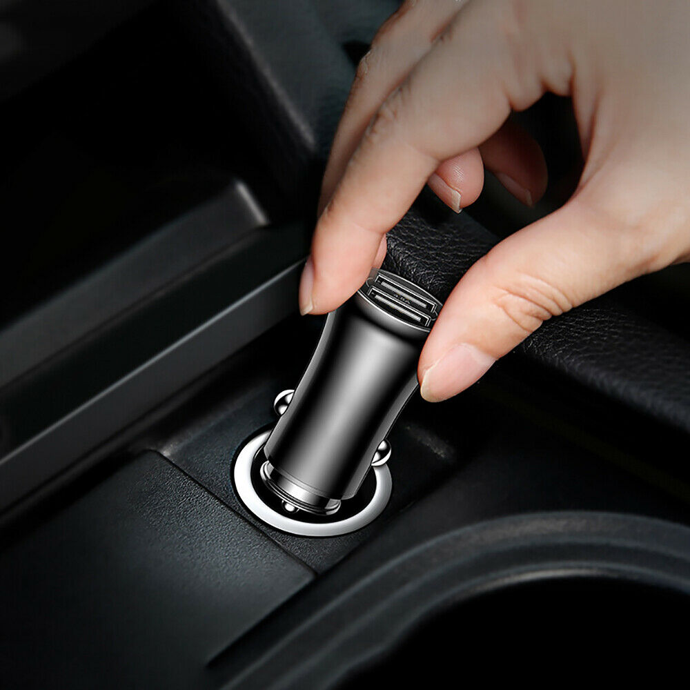 Ultra mini Baseus 3A Fast Charging Dual Ports USB Car Phone Charger Adapte