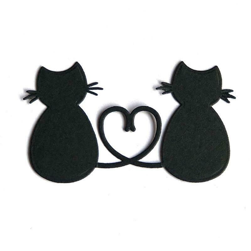Heart Couple Cat Metal Cutting Dies Stencil Scrapbooking DIY Album Stamp Paper