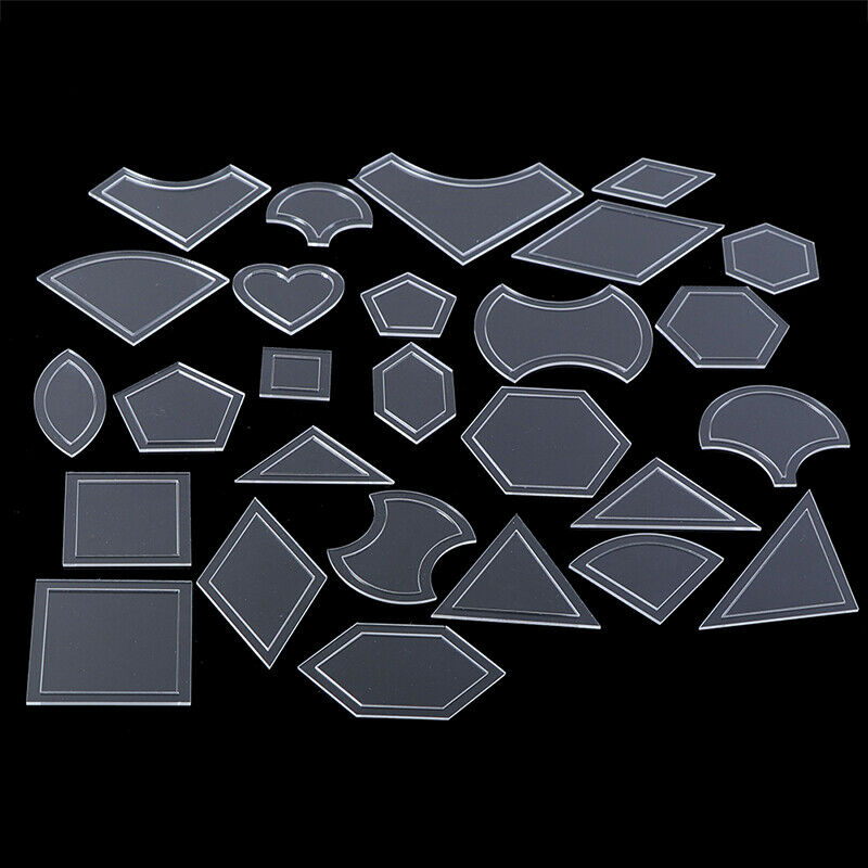 Set of 54pcs Acrylic Ruler Quilt Patchwork Template Quilting Sewing Craft  kl`BD