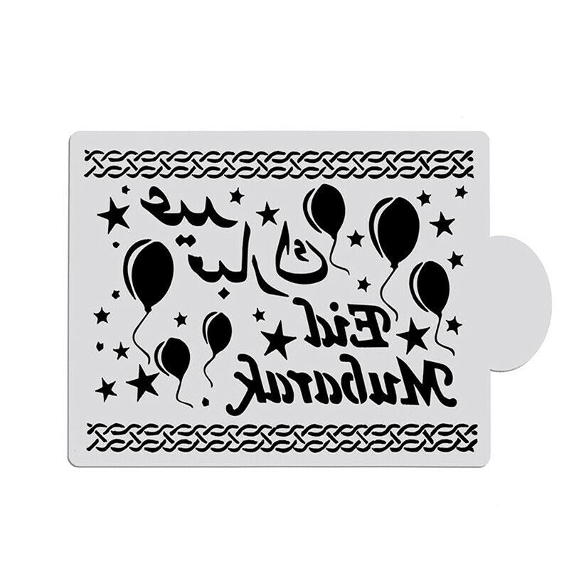 Eid Mubarak Ramadan Coffee Printing Template Spray Stencil Drink Dec.l8
