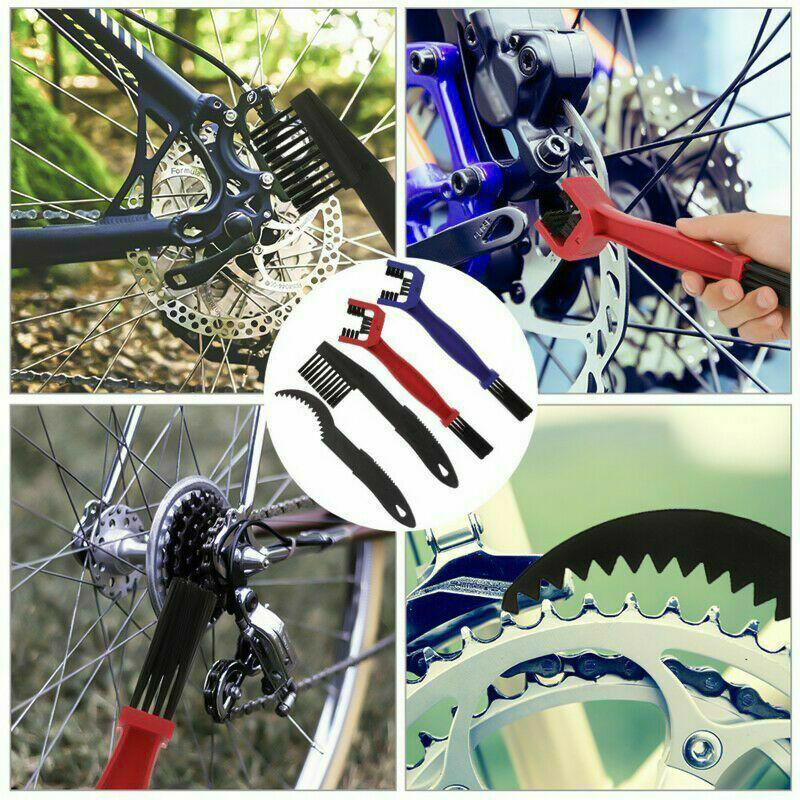 4Pcs Motorcycle Bike Bicycle Chain Motorbike Wheel Cleaning Brush Cleaner Tool