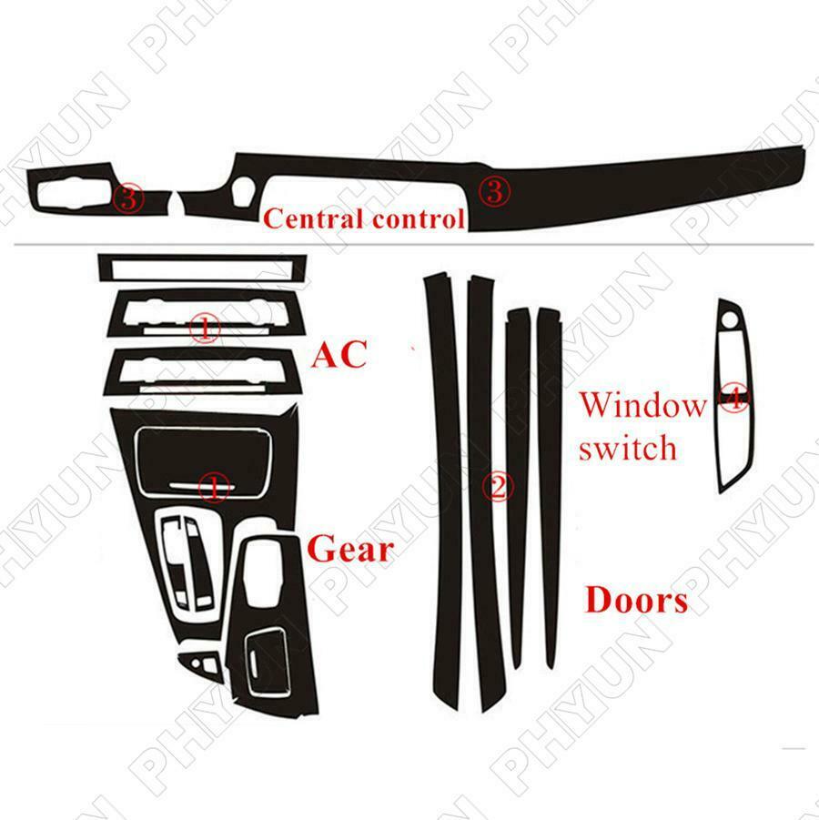 Carbon Fiber Style Interior DIY Trim Stickers For 2011-2017 BMW F10 F18 5 Series