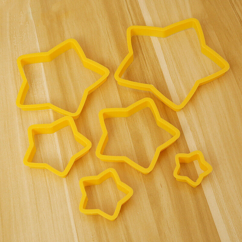 6Pcs/set Christmas Tree Cookie Cutter Stars Shape Cake Biscuit Cutter Mo.l8