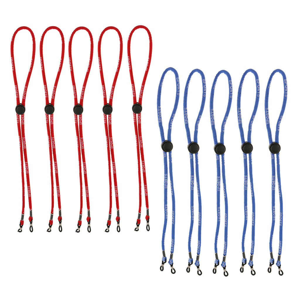 Adjustable Sports Goggles Cable Band Neck Strap Red And Blue