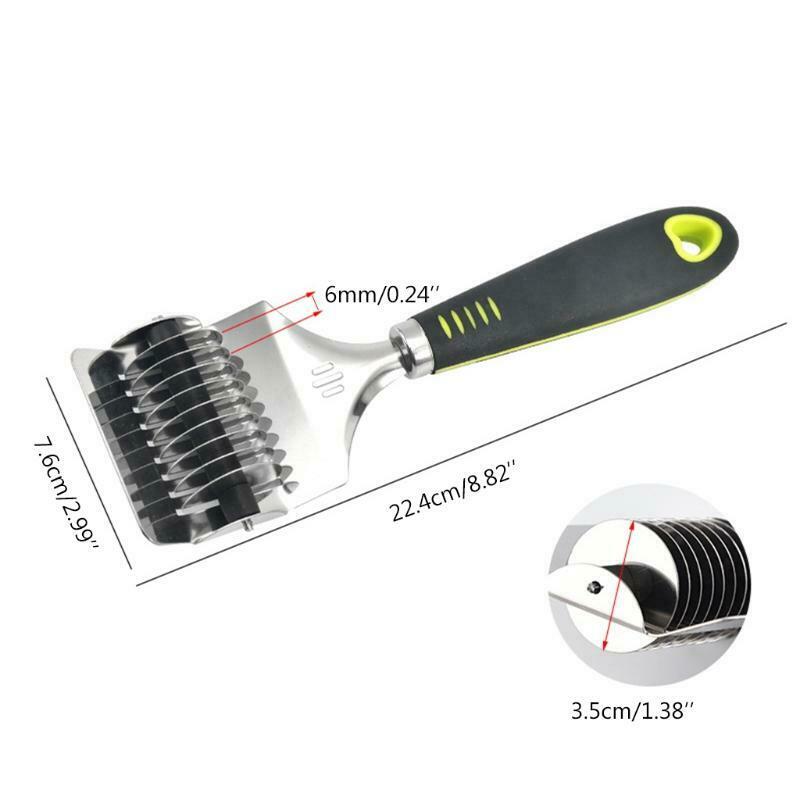 Noodle Lattice Roller Dough Cutter with Non-slip Handle Pastry Rolling Slicer