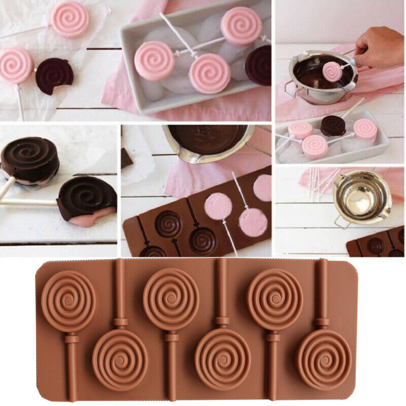 Round Cake Ice Cookie Mold Silicone lollipop Mold Baking Pan for Chocolate Candy