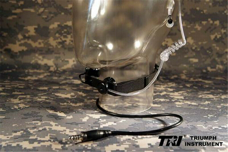 Hot TRI LASH â…¡ Earphone Air Duct Throat Microphone Headset For PRC 152 148 Radio