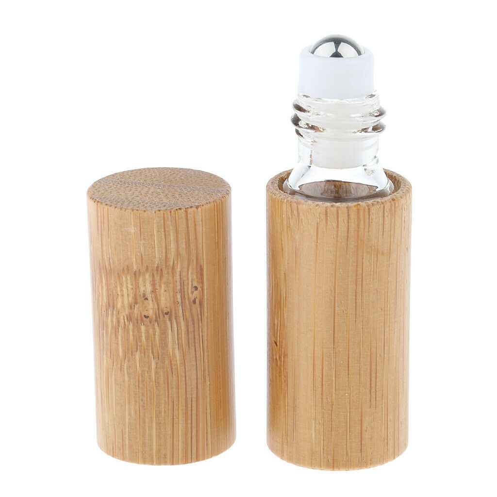 Natural Bamboo Perfume Essential Oil Roller Bottles Portable Container 5ml