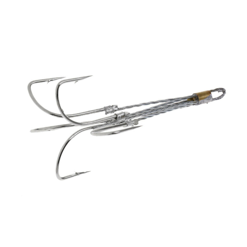 Fishing Hooks 5 Claw Hooks With Elastic Steel Wire Hooks With Barb