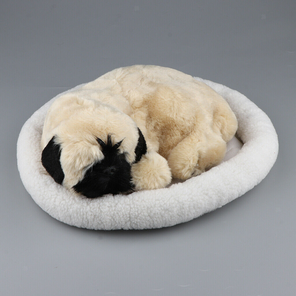 Simulation Dog with Breath Stuffed Animal Ornament Home Decor Pug