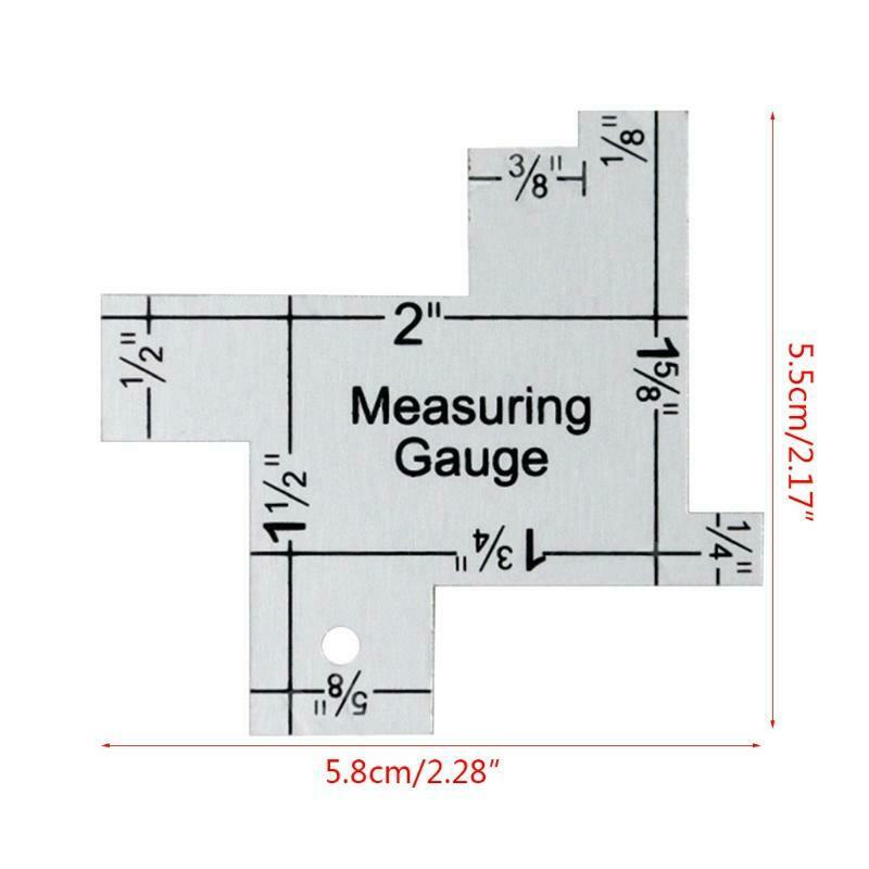 Aluminum Ruler Irregular Sewing Ruler Thickness Measuring Gauge for Patchworks