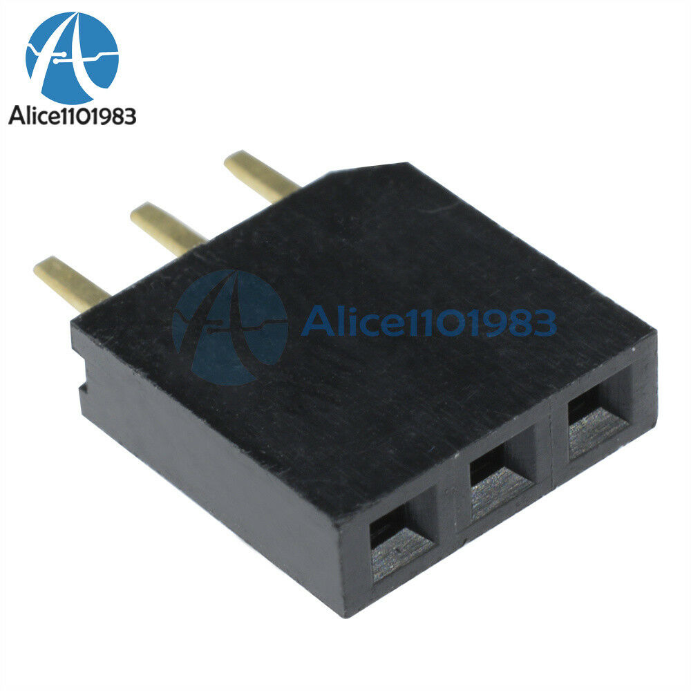 50PCS New Single Row 1x3 pins 2.54mm Female Header Straight Connector
