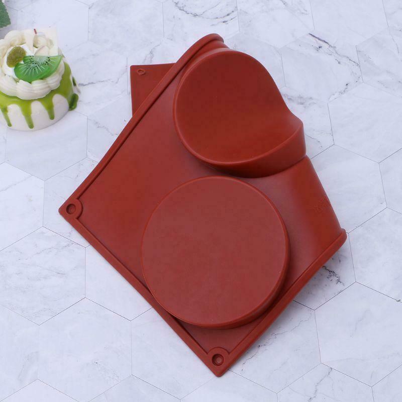 3-Cavity Large Round Disc Candy Silicone Shallow Cylinder Cake Chocolate Mold