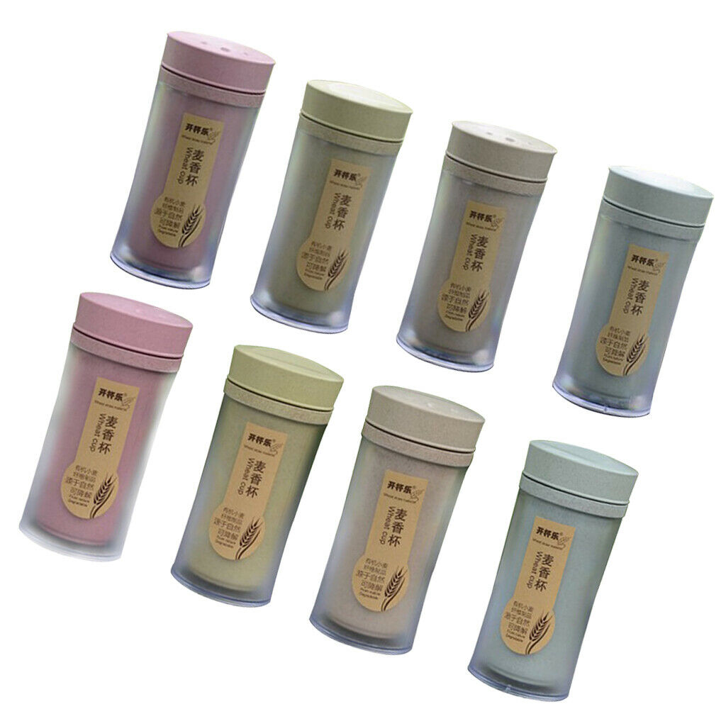 wheat straw insulating cup and leakproof portable tea cup 330ml  Pink