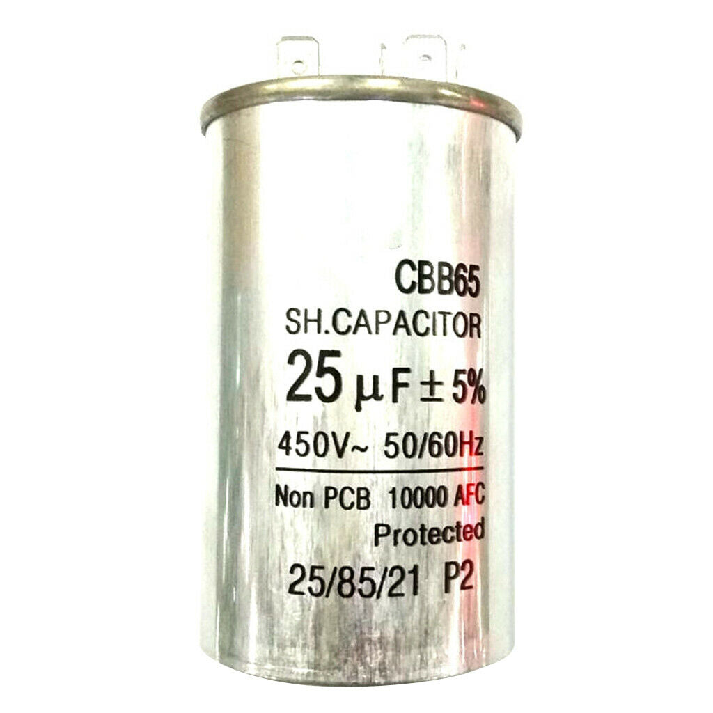 5 Pcs 450V25UF Air Conditioner Electric Motor Start Run Capacitor CBB65 Lot