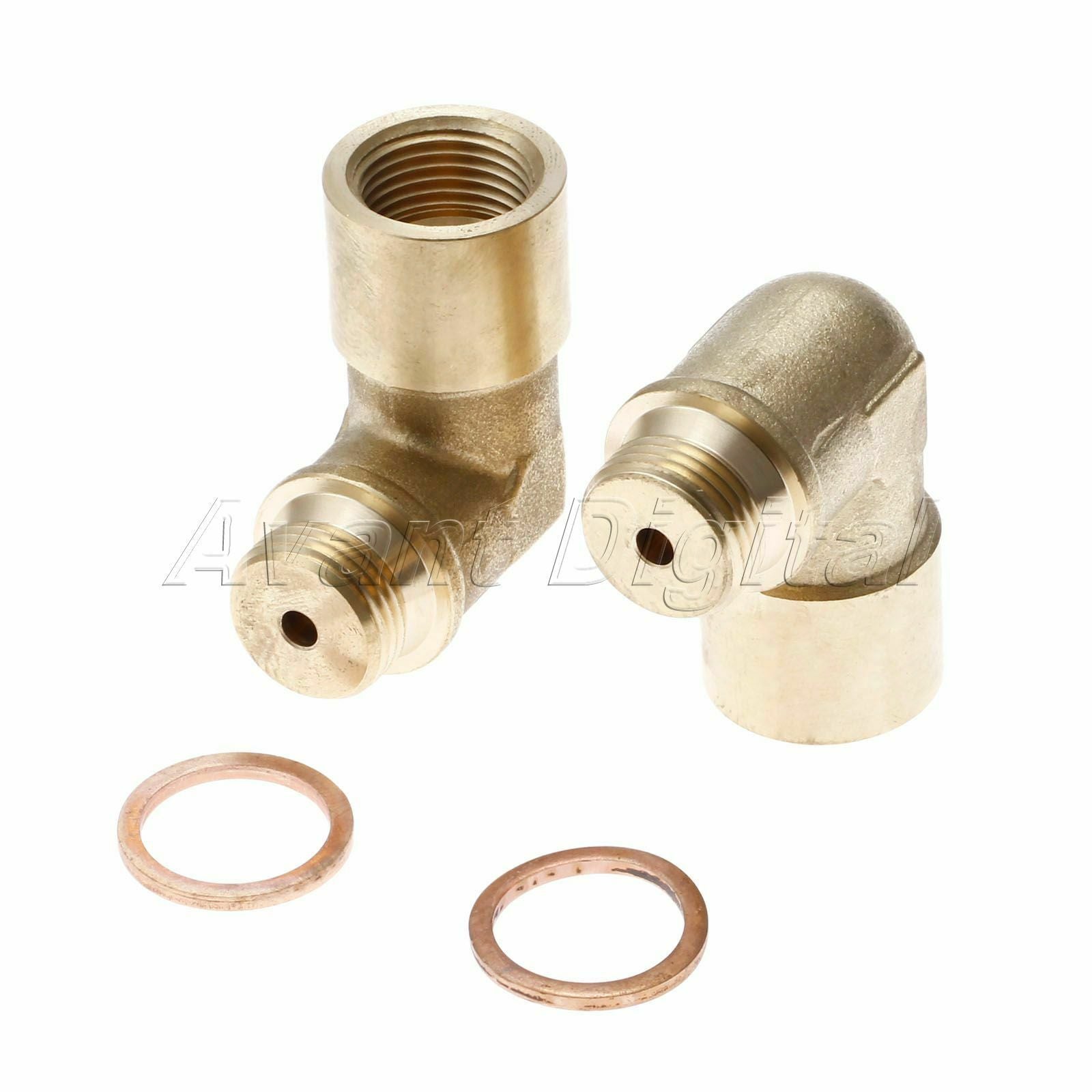 Brass Oxygen Sensor Exhaust Extension Spacer CEL Fix 90 Degree Angled Bung 2Pcs