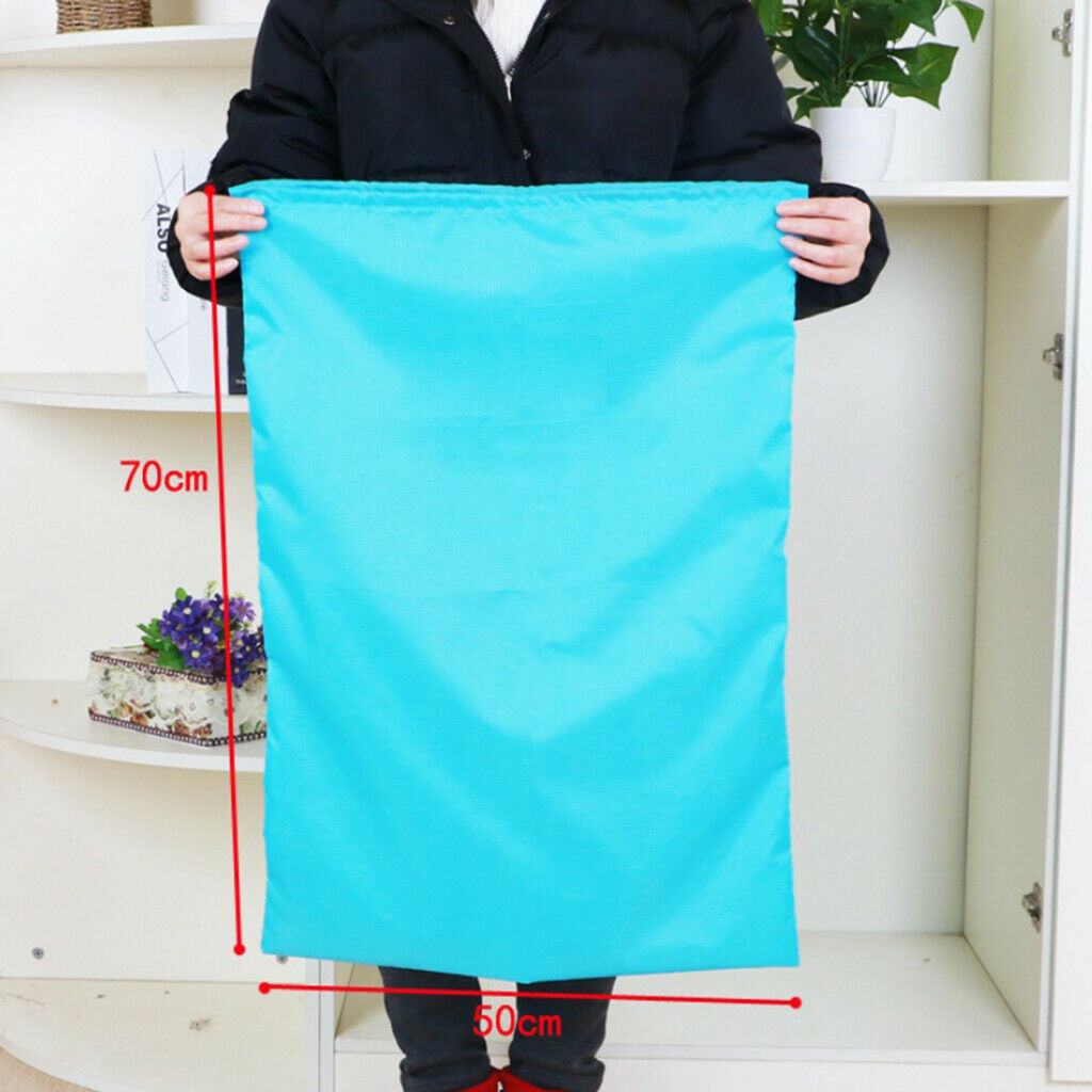 Large Capacity Bag Waterproof Drawstring Storage Pouch Sack Blue 50x70cm