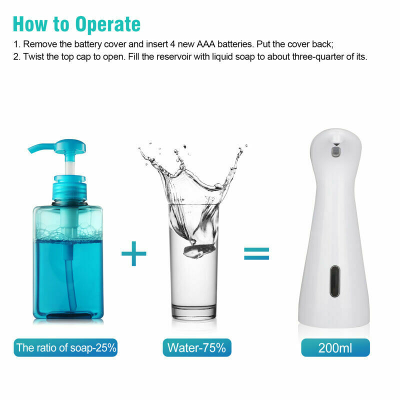 Touchless Automatic Soap Dispenser Electric IR Sensor Liquid Bathroom Home