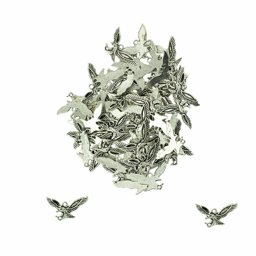 Set of 50 Pieces DIY Necklace Accessories Bird Charm Pendant Fashion Jewelry