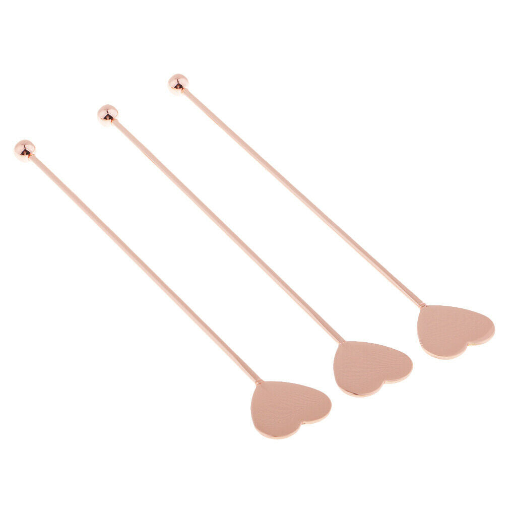 6pieces Copper Sturdy Cocktail Stirrer Swizzle Sticks Stainless Steel 15.5cm for