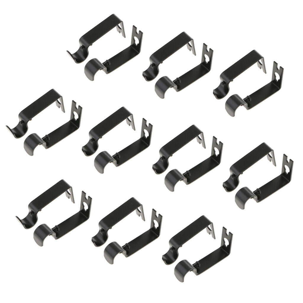 20 Pack Curtain Rod Brackets Set Curtain Rod Holders Easy No Drilling Tap Right