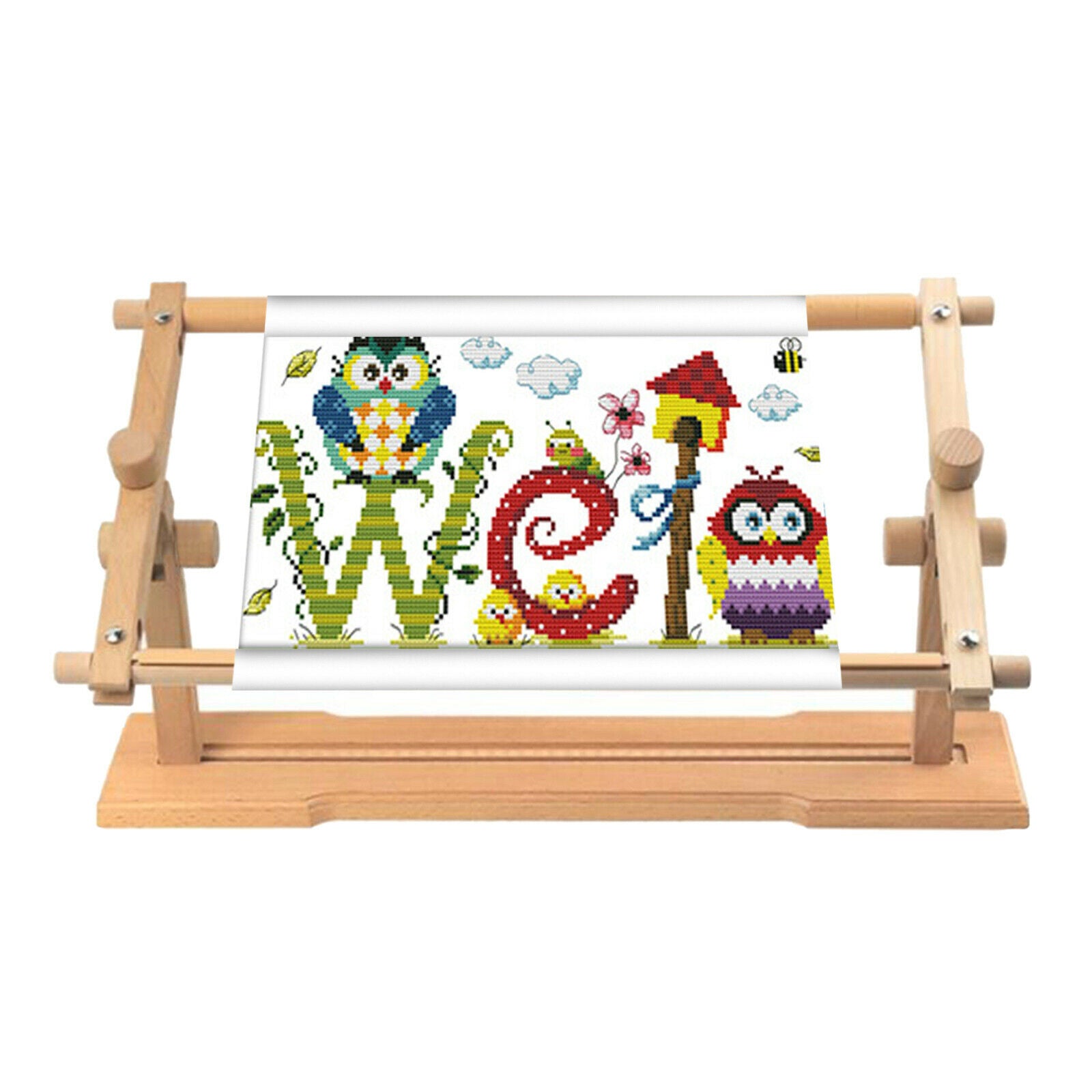 Embroidery Lap Stand Cross Stitch Rack Frame Hoop Desktop Needlework Tool