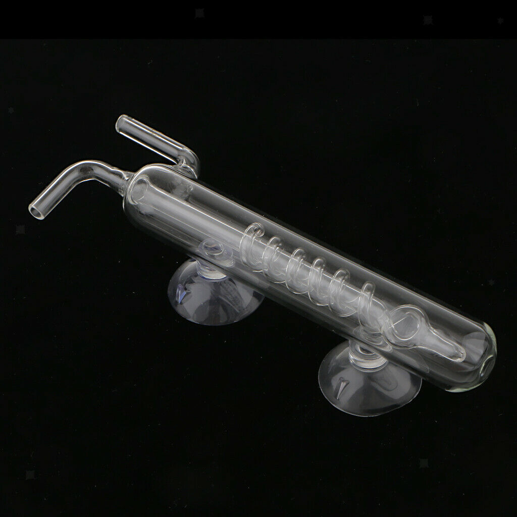 8 Spiral Bubble Counter Glass w/ Suction Cup for Count  Aquarium Tank CO2