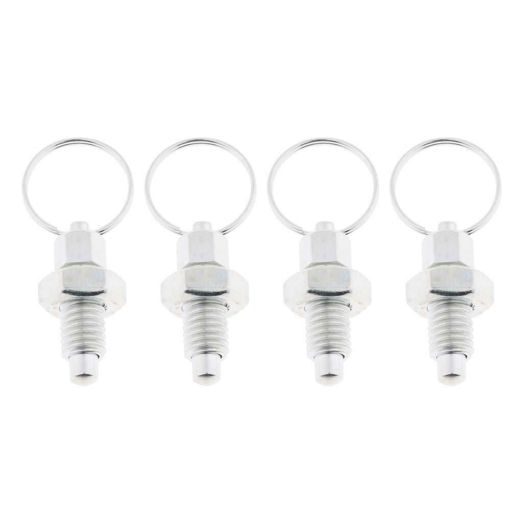 4Pcs Stainless Steel Non Lock-Out Indexing Plunger with Pull Ring M8