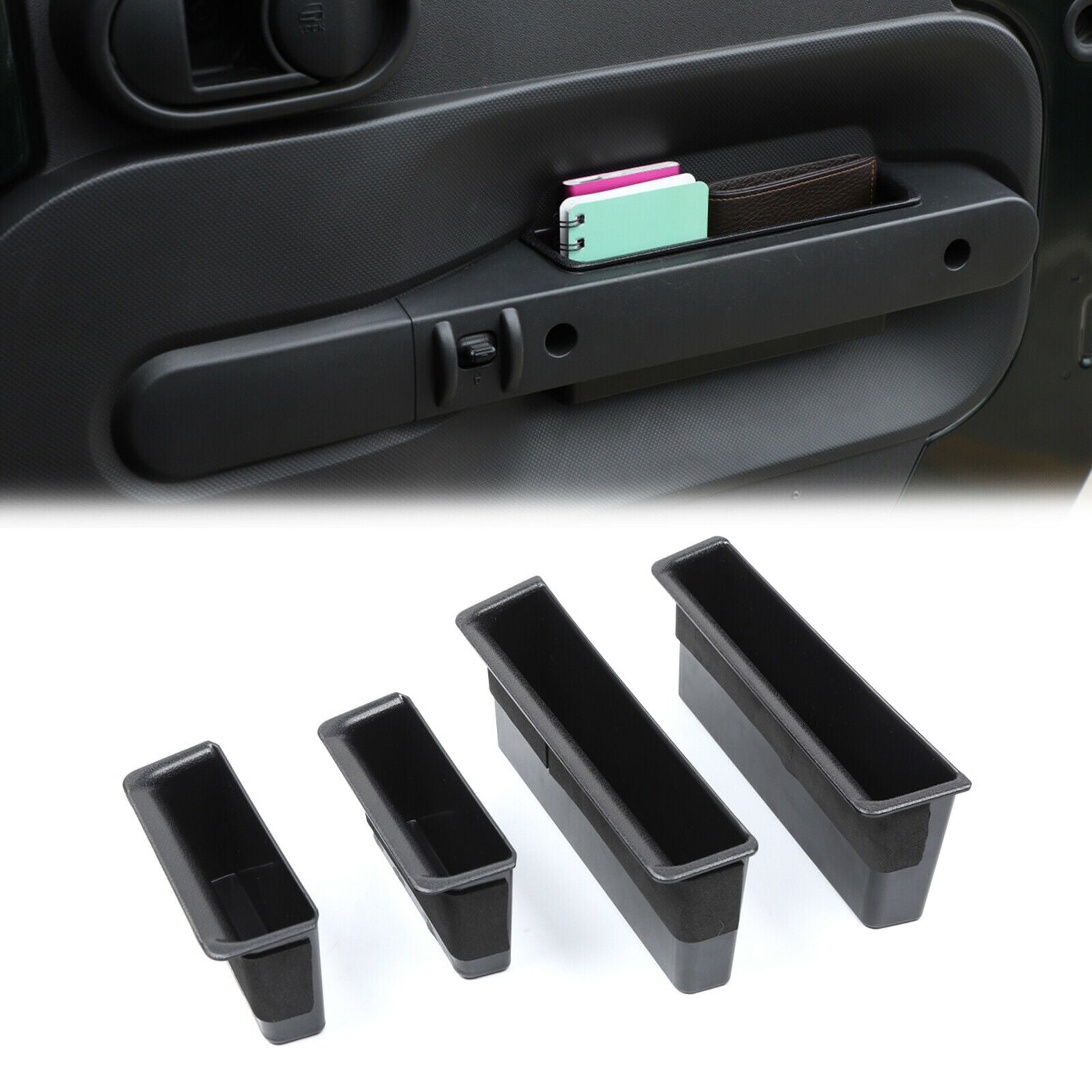 Door Handle Storage Box fit For Wrangler JK 07 08 09 10 2/4 Doors Black CN