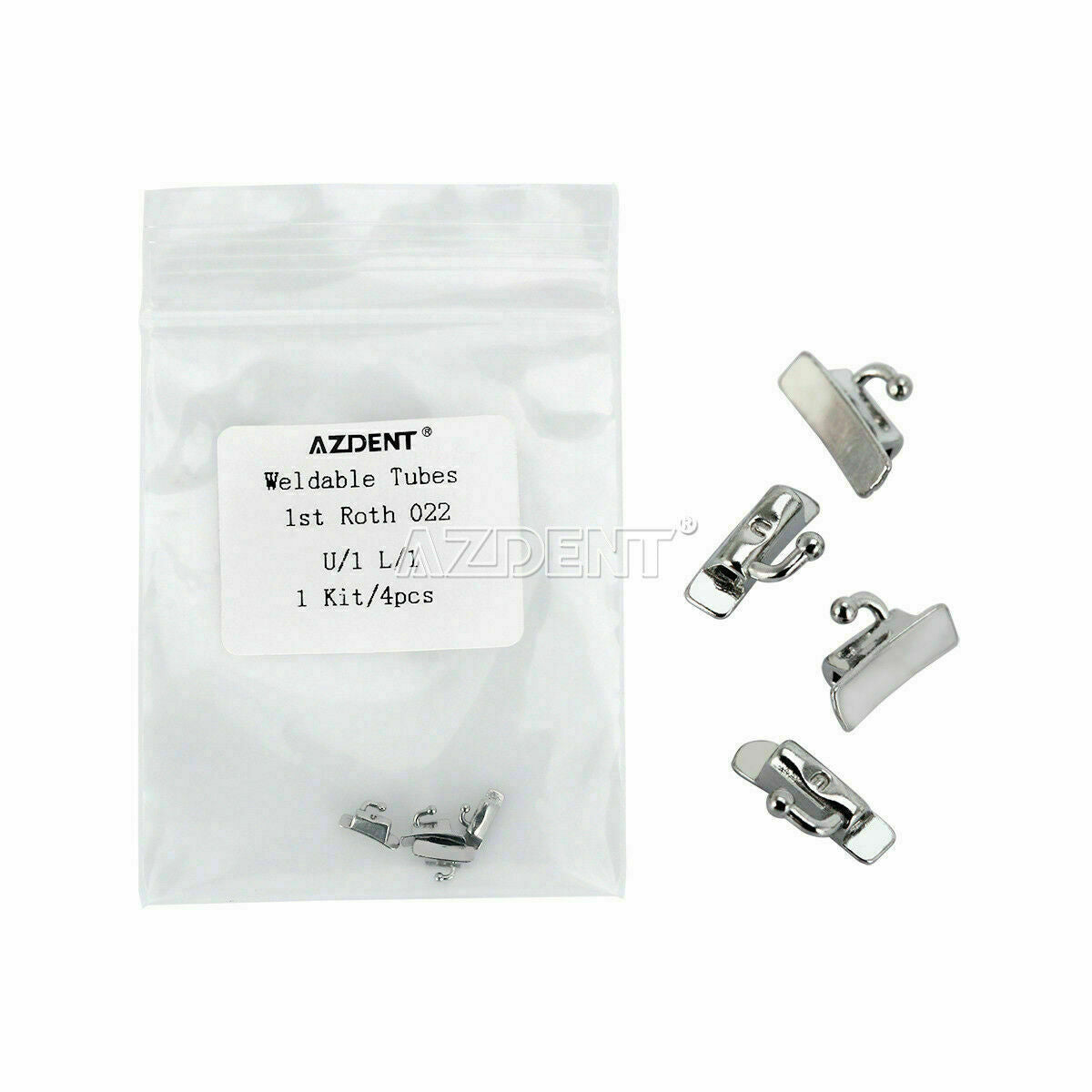100Pack Dental Buccal Tube Non-Convertible Roth 022" U1L1 Weldable For 1st Molar