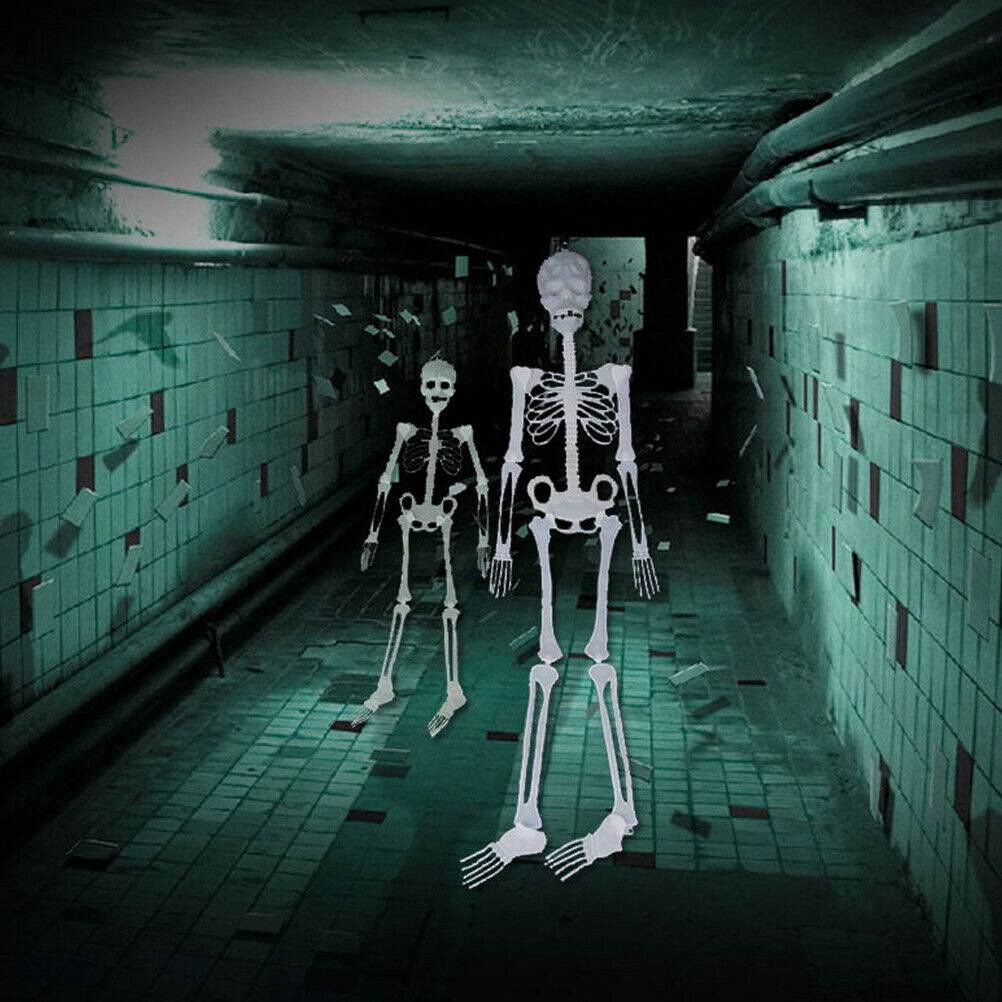 Halloween Luminous Skeleton Hanging Flexible Joints Skeleton Scary Hanging Props