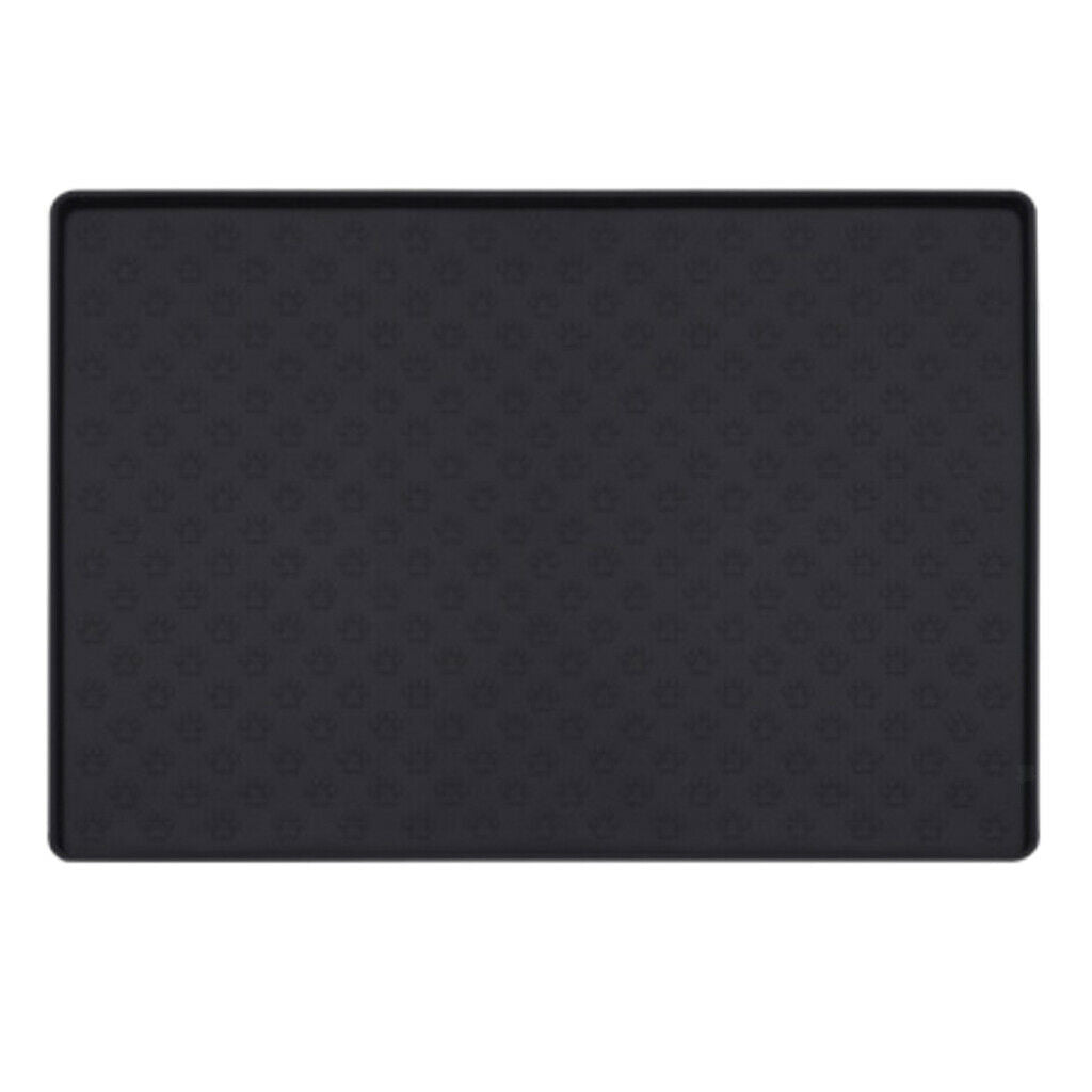 Silicone Dog Cat Pet Food Mats Tray Feeding Mat Bowl Mat Travel Black
