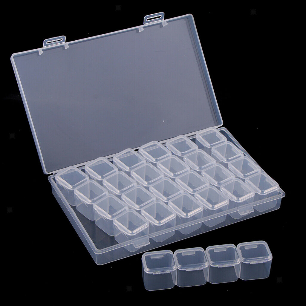 Plastic Organizer Container Box 28 Compartments Jewelry Storage Box with