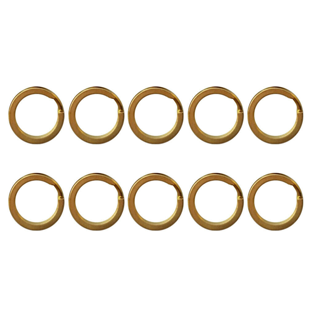 20 Pieces Brass Flat Round Split Key Chain Rings Key Holder Craft 20mm+15mm