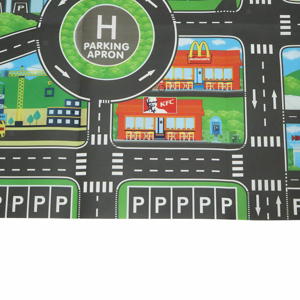 83x58cm City Play Mat Roads Car Trucks Train Pretend Game Developmental Toys