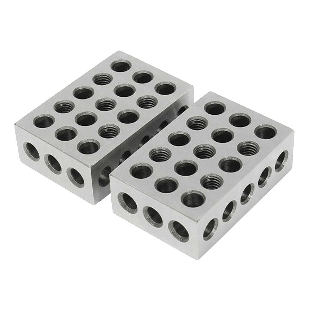 Pair Ultra Precision 1-2-3 123 Blocks Set 23 Holes 0.0001" Mill Milling