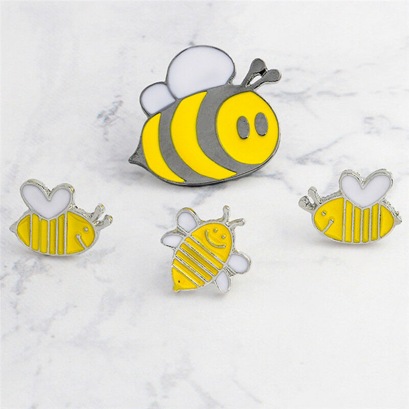 4PCS Enamel Animals Bee Brooch Pin Shirt Collars Pins Badge Corsage Jewelry Pb