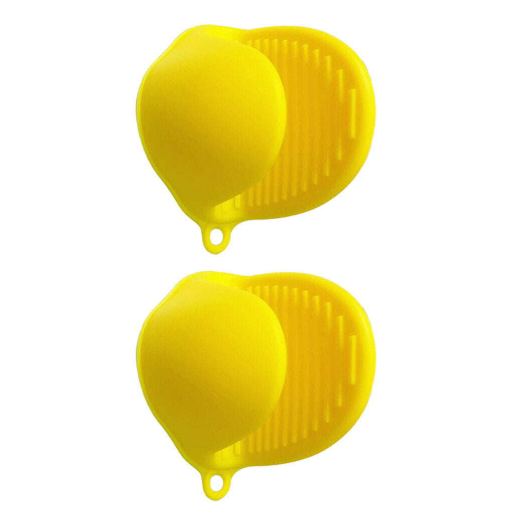 Yellow & Orange Silicone Gloves Oven Pot BBQ Baking Hand Clip Protector