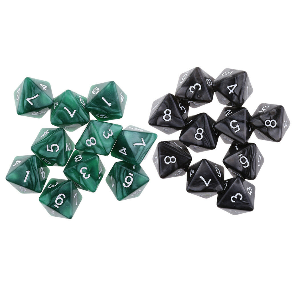 20pcs Acrylic 8 Sided D8 Dices Dies for Casino Poker Card Dice Guessing Game