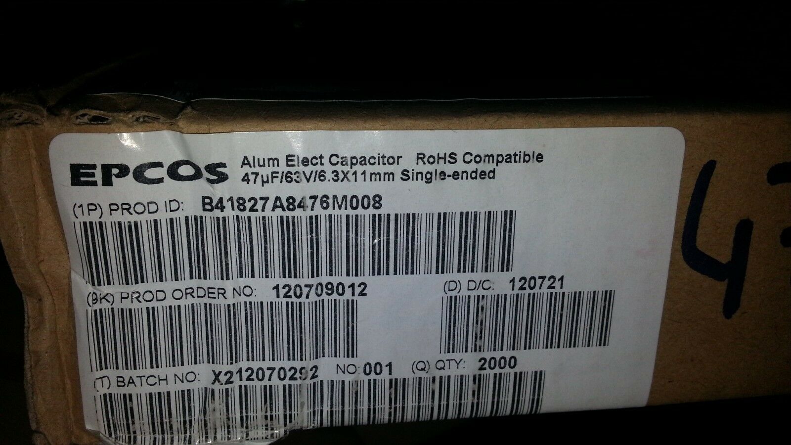 50pcs EPCOS SIEMENS B41827 47uF 63V 6,3x11mm HIGH QUALITY CAPS FOR AUDIO !