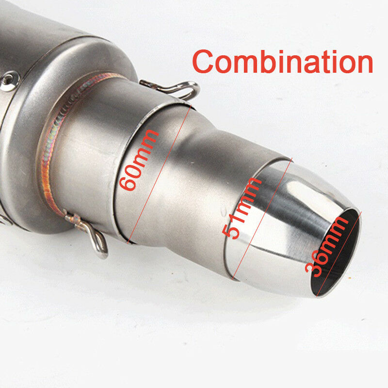 60mm-51-36mm Motorcycle Exhaust Pipe Reducer Connector Tube Welding Head Adapter
