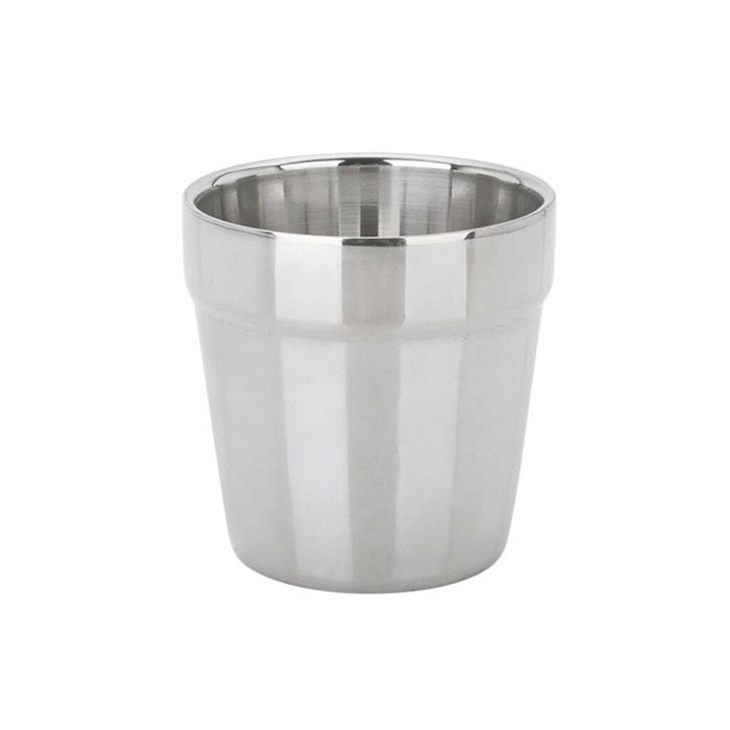 Double Wall Stainless Steel Cups 180ml Tumbler Pint Glasses Metal Cold Cup