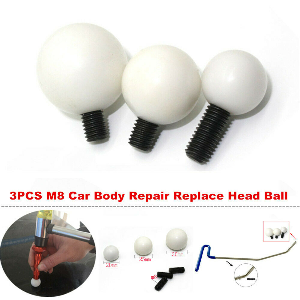 3Pc/M8 Car Body Repair Replace Head Ball Dent Tool Set Puller for Flattening Pen