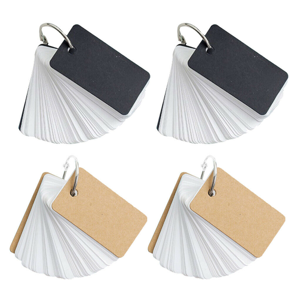 4 packs (100 sheets per pack) blank index cards with ring
