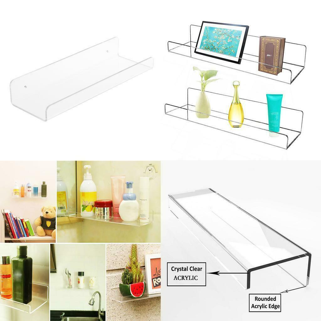 30cm Wall Mounted Acrylic Safety Shelf Retail Shop Display Storage Shelf New