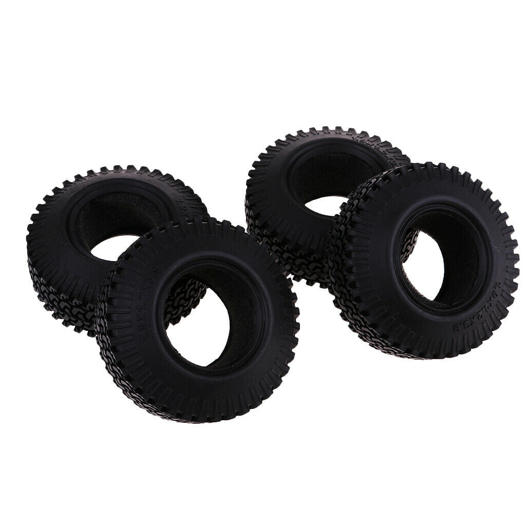 4Pcs 1:10 Scale Rubber Crush Stone Crawler Tire Set for RC Crawlers